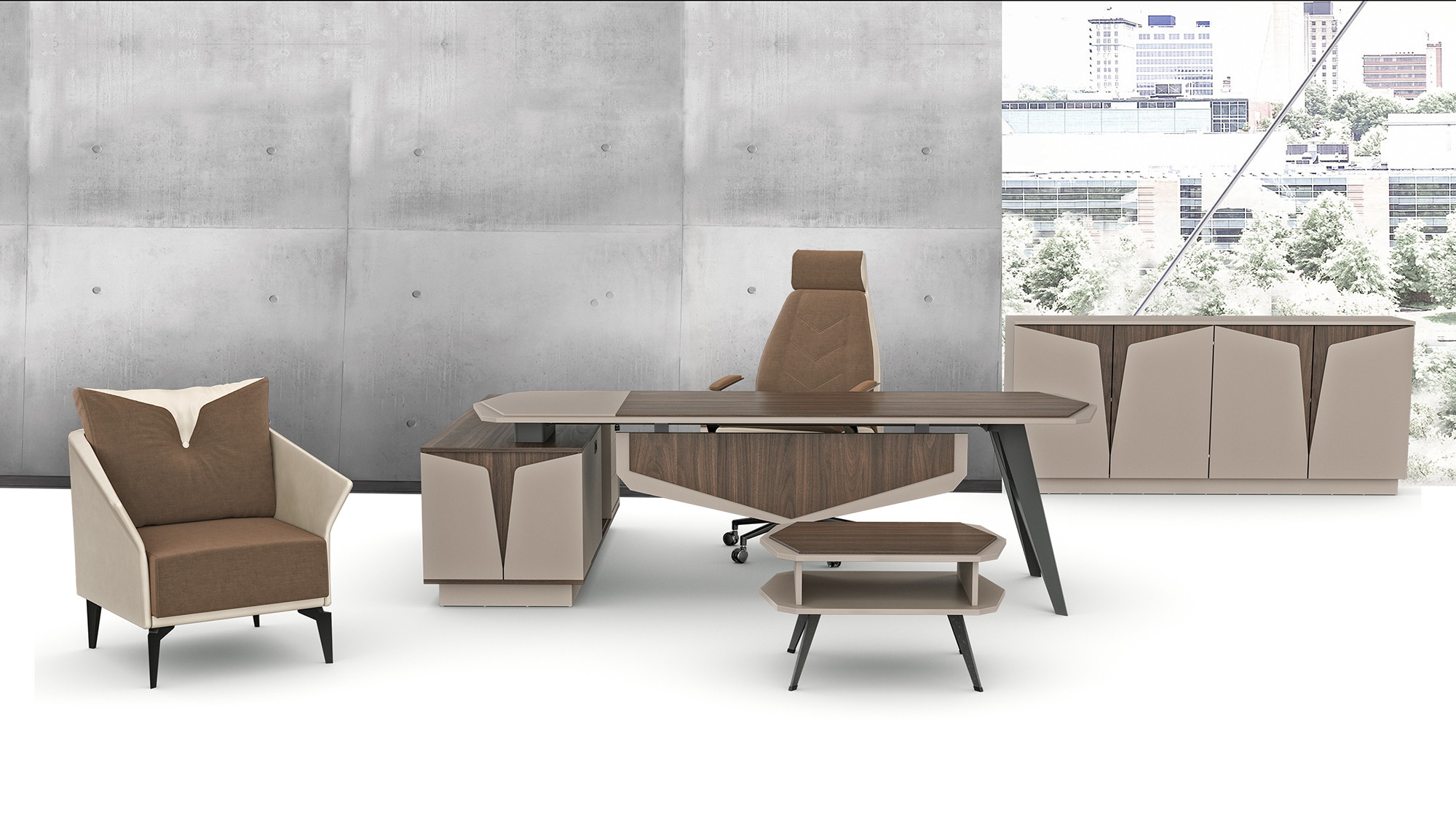 DİAGONAL YÖNETİCİ TAKIMI MOBİLYASI